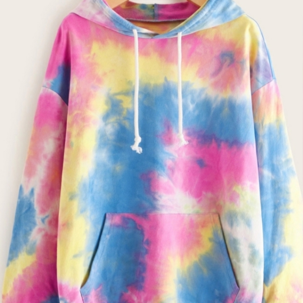 Womens Large Multicolored  Tie dye Hoodie